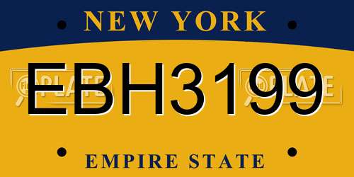 EBH3199 New York License Plate