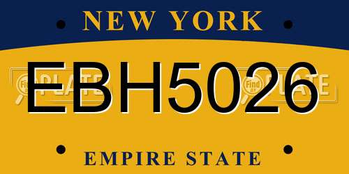 EBH5026 New York License Plate
