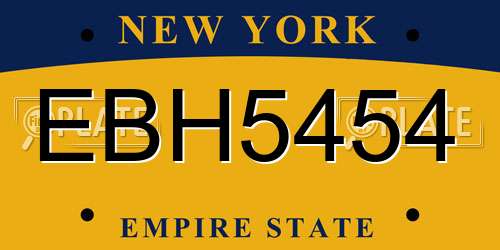 EBH5454 New York License Plate