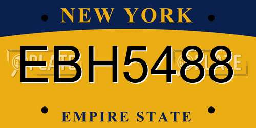 EBH5488 New York License Plate