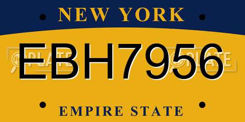 EBH7956 New York License Plate