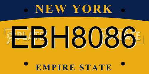 EBH8086 New York License Plate