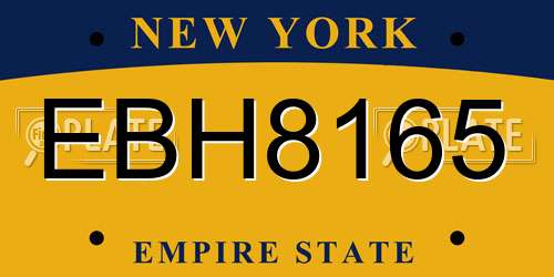 EBH8165 New York License Plate