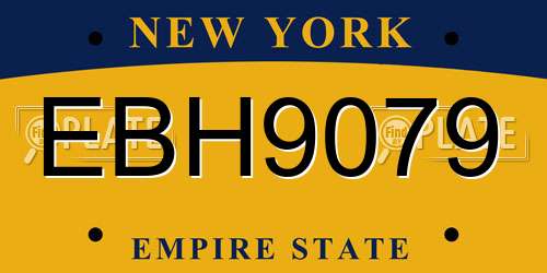 EBH9079 New York License Plate