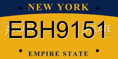 EBH9151 New York License Plate