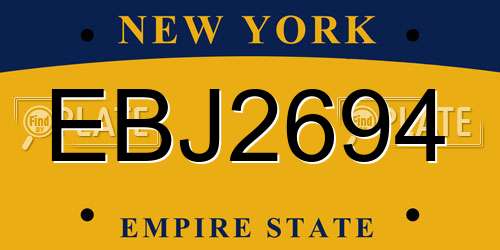 EBJ2694 New York License Plate