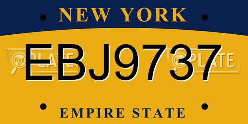EBJ9737 New York License Plate