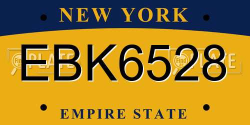EBK6528 New York License Plate