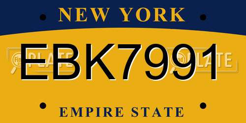 EBK7991 New York License Plate
