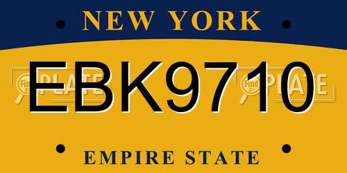 EBK9710 New York License Plate