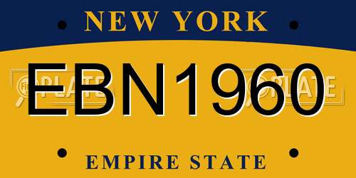 EBN1960 New York License Plate