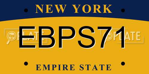 EBPS71 New York License Plate