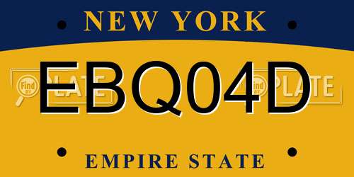 EBQ04D New York License Plate