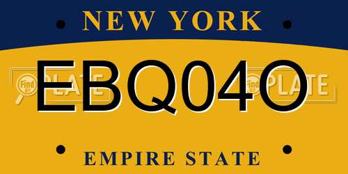 EBQ04O New York License Plate