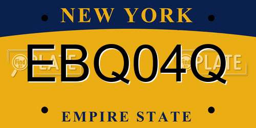 EBQ04Q New York License Plate