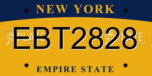 EBT2828 New York License Plate