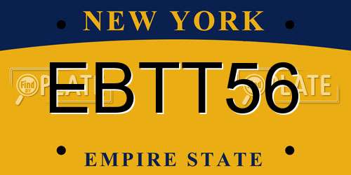 EBTT56 New York License Plate