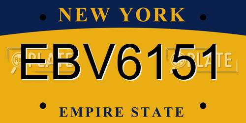 EBV6151 New York License Plate