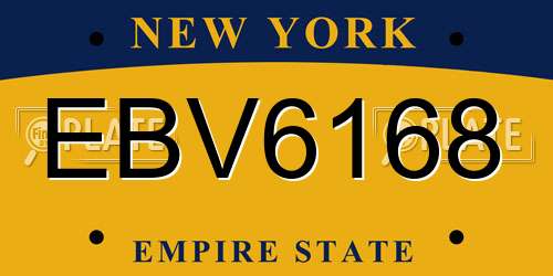 EBV6168 New York License Plate