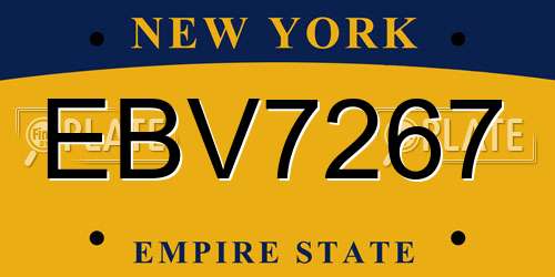EBV7267 New York License Plate
