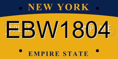 EBW1804 New York License Plate