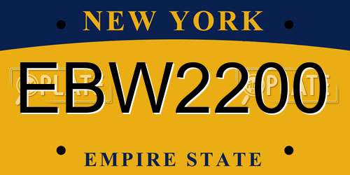 EBW2200 New York License Plate