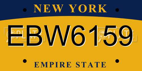 EBW6159 New York License Plate