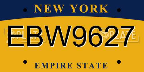 EBW9627 New York License Plate