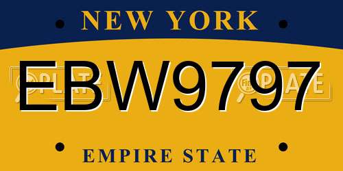 EBW9797 New York License Plate