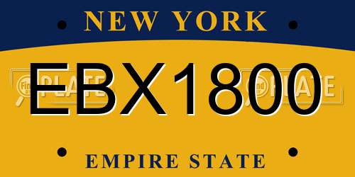 EBX1800 New York License Plate