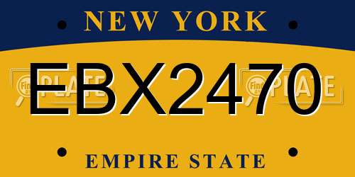 EBX2470 New York License Plate