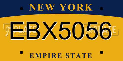 EBX5056 New York License Plate