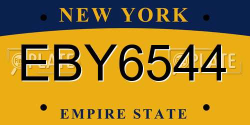 EBY6544 New York License Plate