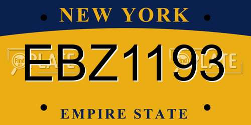 EBZ1193 New York License Plate