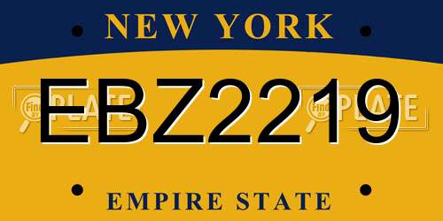EBZ2219 New York License Plate