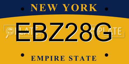 EBZ28G New York License Plate