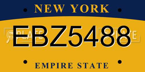 EBZ5488 New York License Plate