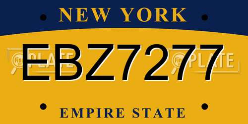 EBZ7277 New York License Plate