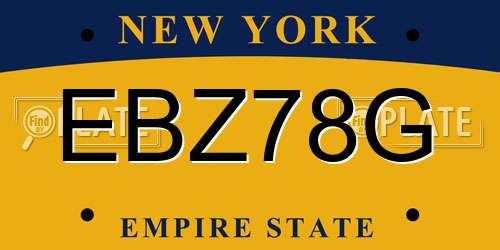 EBZ78G New York License Plate