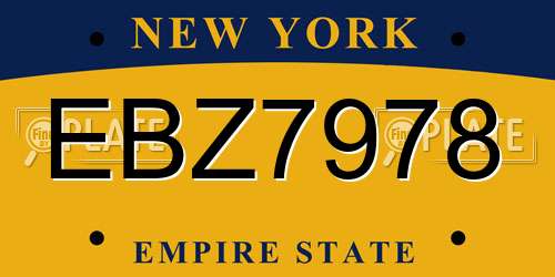 EBZ7978 New York License Plate