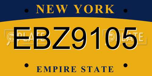 EBZ9105 New York License Plate