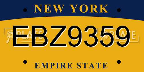 EBZ9359 New York License Plate