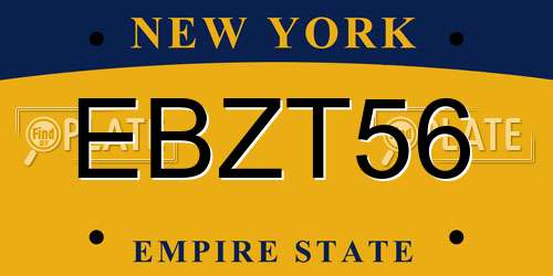 EBZT56 New York License Plate