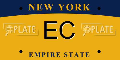 EC New York License Plate