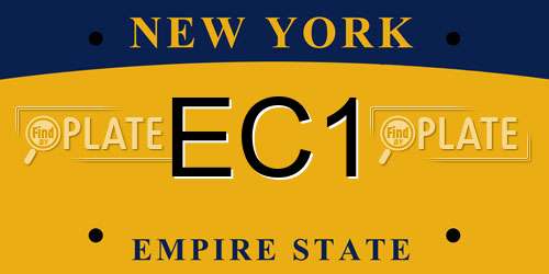 EC1 New York License Plate