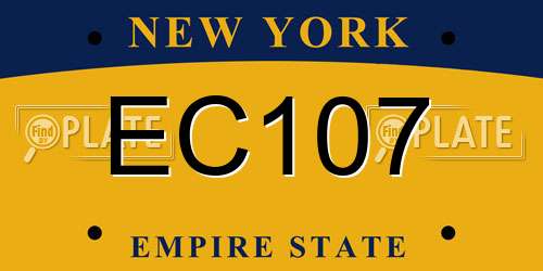 EC107 New York License Plate