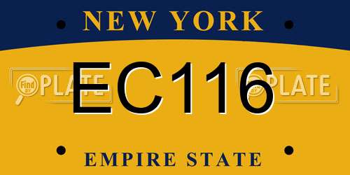 EC116 New York License Plate