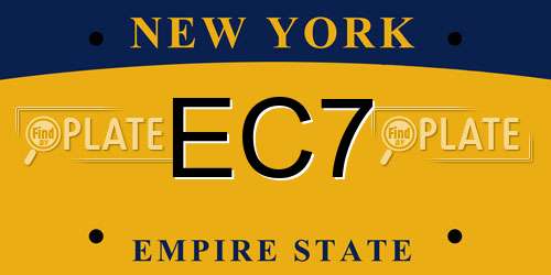 EC7 New York License Plate