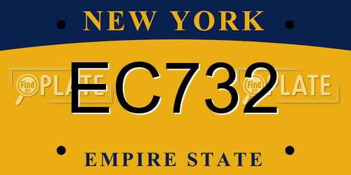 EC732 New York License Plate