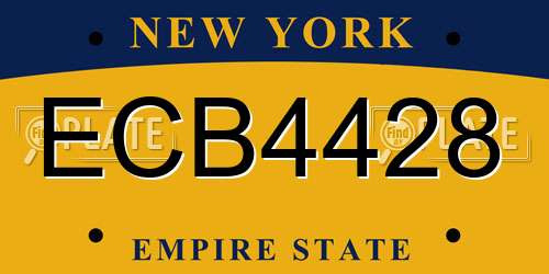 ECB4428 New York License Plate